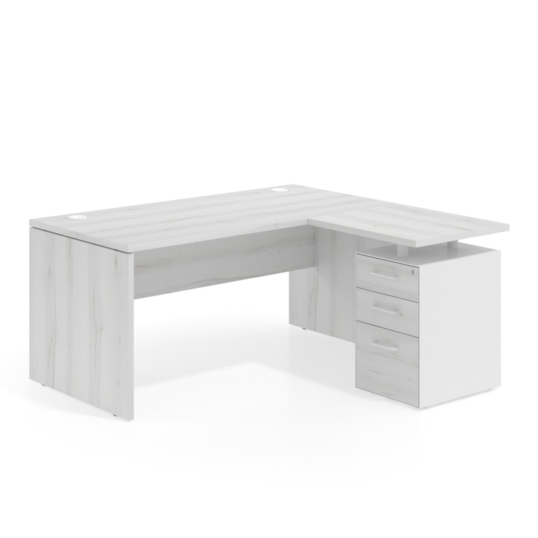 mesa en l 180x150 albo workplus mesa fondo 80cm con pedestal 70x60cm frontales melamina 1