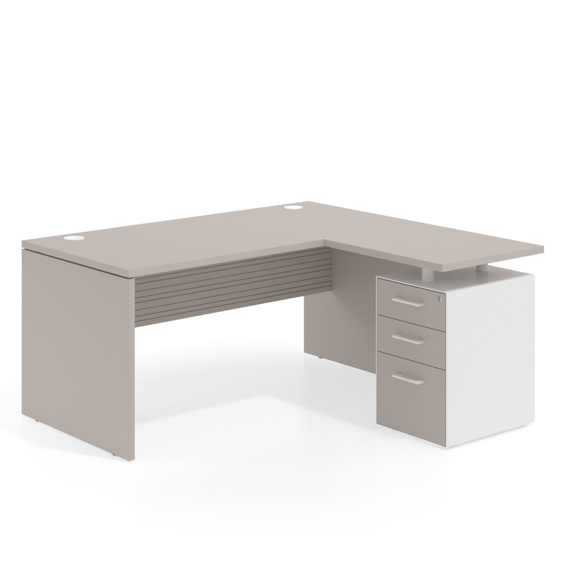 mesa en l 140x150 gris coco rayado coco workplus mesa fondo 80cm con pedestal 70x60cm frontales melamina 1