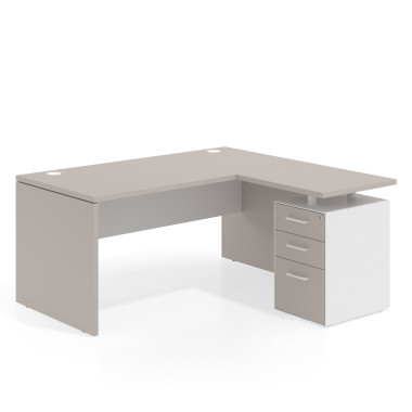 Mesa fondo 80cm con pedestal 70x60cm, frontales melamina