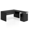 mesa en l 140x180 bocamina gris tormenta workplus mesa fondo 80cm con pedestal 100x60cm frontales metal 1
