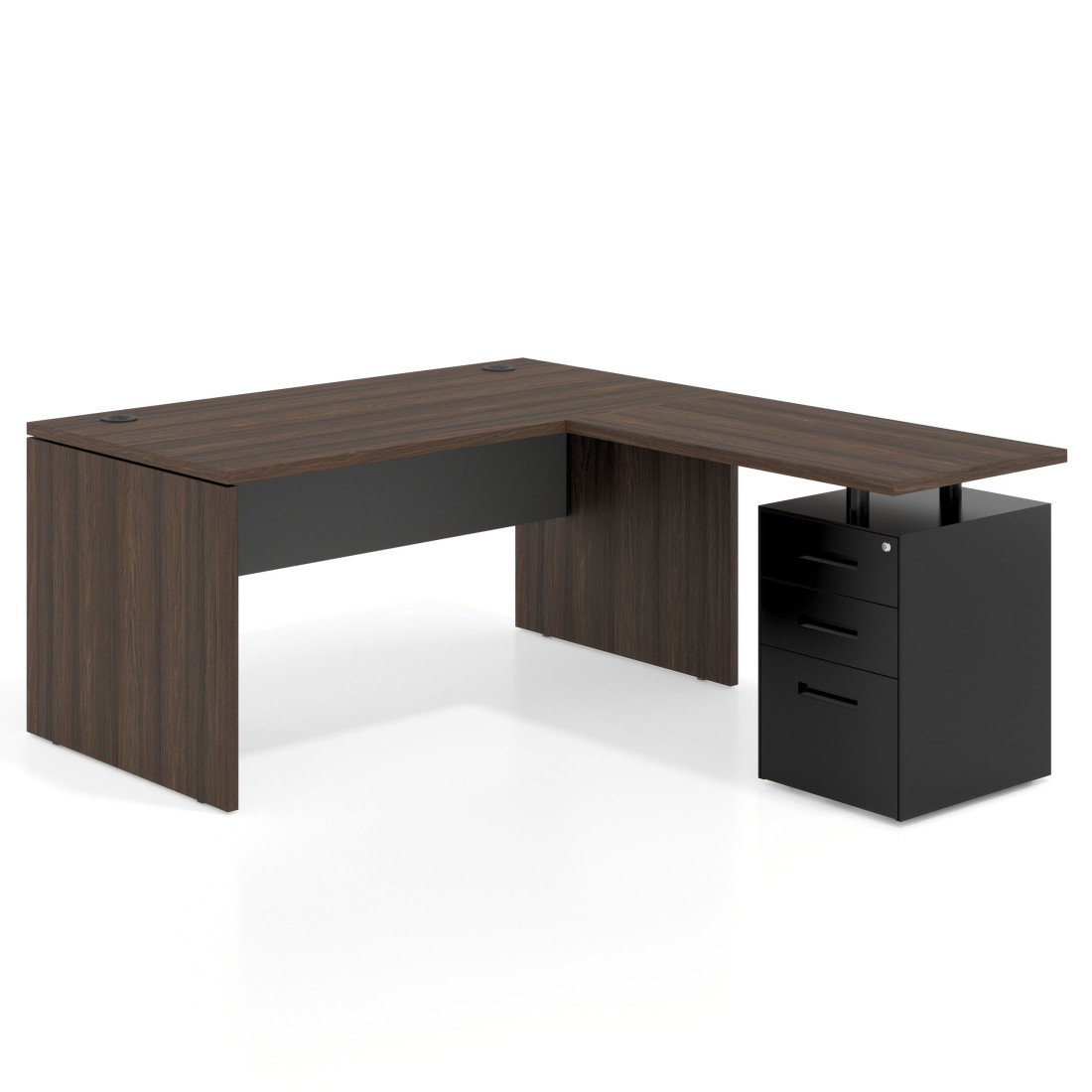 mesa en l 140x180 mistral gris tormenta workplus mesa fondo 80cm con pedestal 100x60cm frontales metal 1