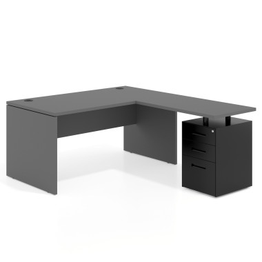 Mesa fondo 80cm con pedestal 100x60cm, frontales metal