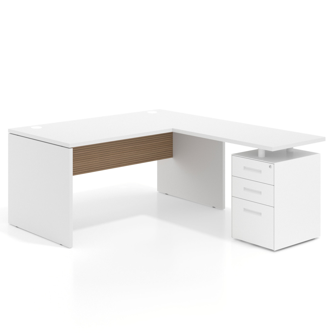 mesa en l 180x180 blanco mate rayado natural workplus mesa fondo 80cm con pedestal 100x60cm frontales metal 1