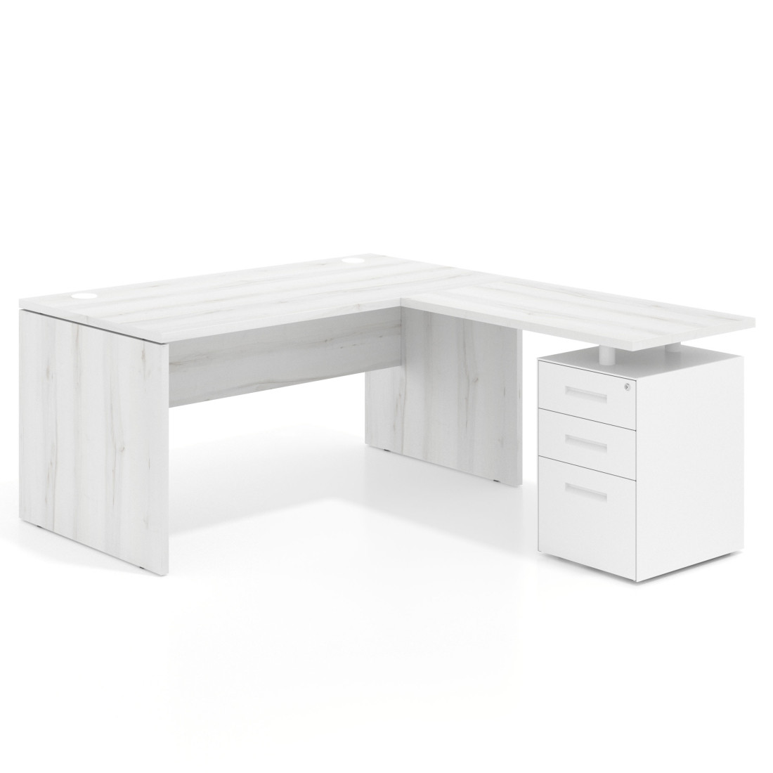 mesa en l 180x180 albo workplus mesa fondo 80cm con pedestal 100x60cm frontales metal 1