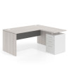 mesa en l 140x150 california gris tormenta workplus mesa fondo 80cm con pedestal 70x60cm frontales metal 1
