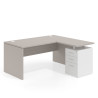 mesa en l 140x150 gris coco rayado coco workplus mesa fondo 80cm con pedestal 70x60cm frontales metal 1
