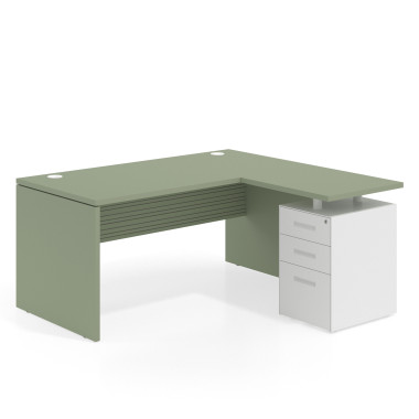 Mesa fondo 80cm con ala corta, frontales metal