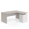 mesa en l 140x150 gris coco blanco mate workplus mesa fondo 80cm con pedestal 70x60cm frontales metal 1