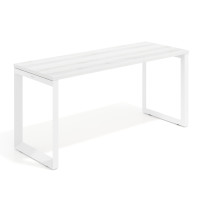Mesa de escritorio pequeña Delta, fondo 60cm, estructura blanca - ALBO, 140X60