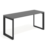 Mesa de escritorio pequeña Delta, fondo 60cm, estructura negra - GRIS TORMENTA, 140X60