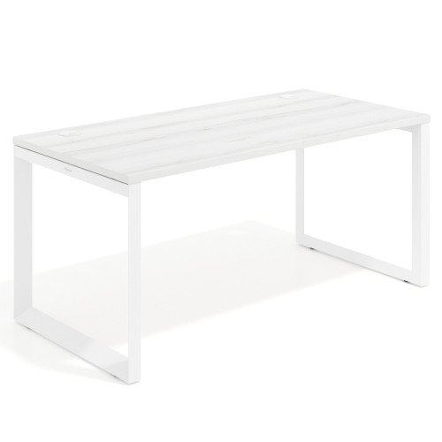 Mesa de escritorio Delta, fondo 80cm, estructura blanca - 120x80