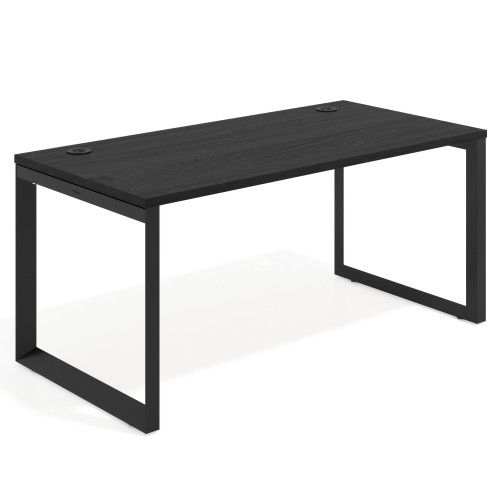Mesa de escritorio Delta, fondo 80cm, estructura negra - 100x80