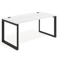 Mesa de escritorio Delta, fondo 80cm, estructura negra - ALBO, 140X80