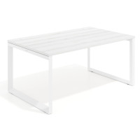 Mesa de despacho ejecutiva Delta fondo 100cm, estructura blanca - ALBO, 140x100