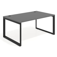 Mesa de despacho ejecutiva Delta fondo 100cm, estructura negra - GRIS TORMENTA, 140x100