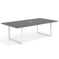 Mesa para reuniones rectangular fondo 126 cm, estructura blanca - GRIS TORMENTA, 240x126