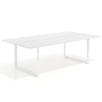 Mesa para reuniones rectangular fondo 126 cm, estructura blanca - ALBO, 240x126