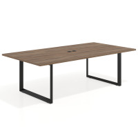 Mesa para reuniones rectangular fondo 126 cm, estructura negra - NOCE SABI, 220x126