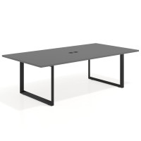 Mesa para reuniones rectangular fondo 126 cm, estructura negra - GRIS TORMENTA, 240x126