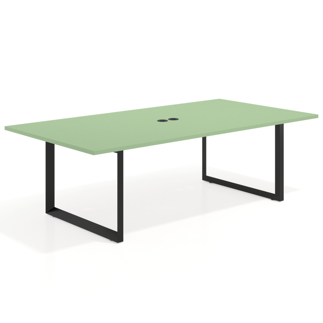 mesa co working 220x126 verde talco delta mesa de reuniones fondo 126cm recto 1
