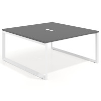 Mesa de juntas rectangular fondo 166 cm, estructura blanca - GRIS TORMENTA, 160x166