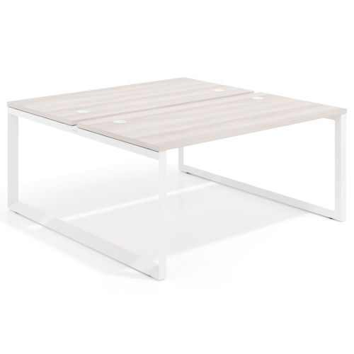 Mesa oficina multipuesto bench Delta fondo 166cm estructura blanca - 120x166