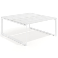 Mesa oficina multipuesto bench Delta fondo 166cm estructura blanca - ALBO, 140x166