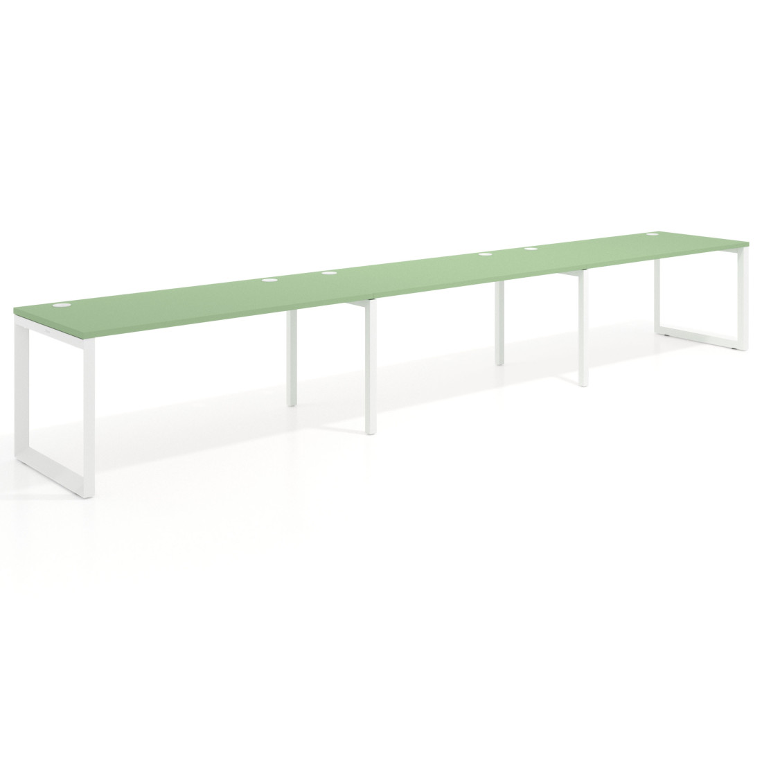 mesa multipuesto 300x80 verde talco delta mesa progresiva triple fondo 80cm recto 1