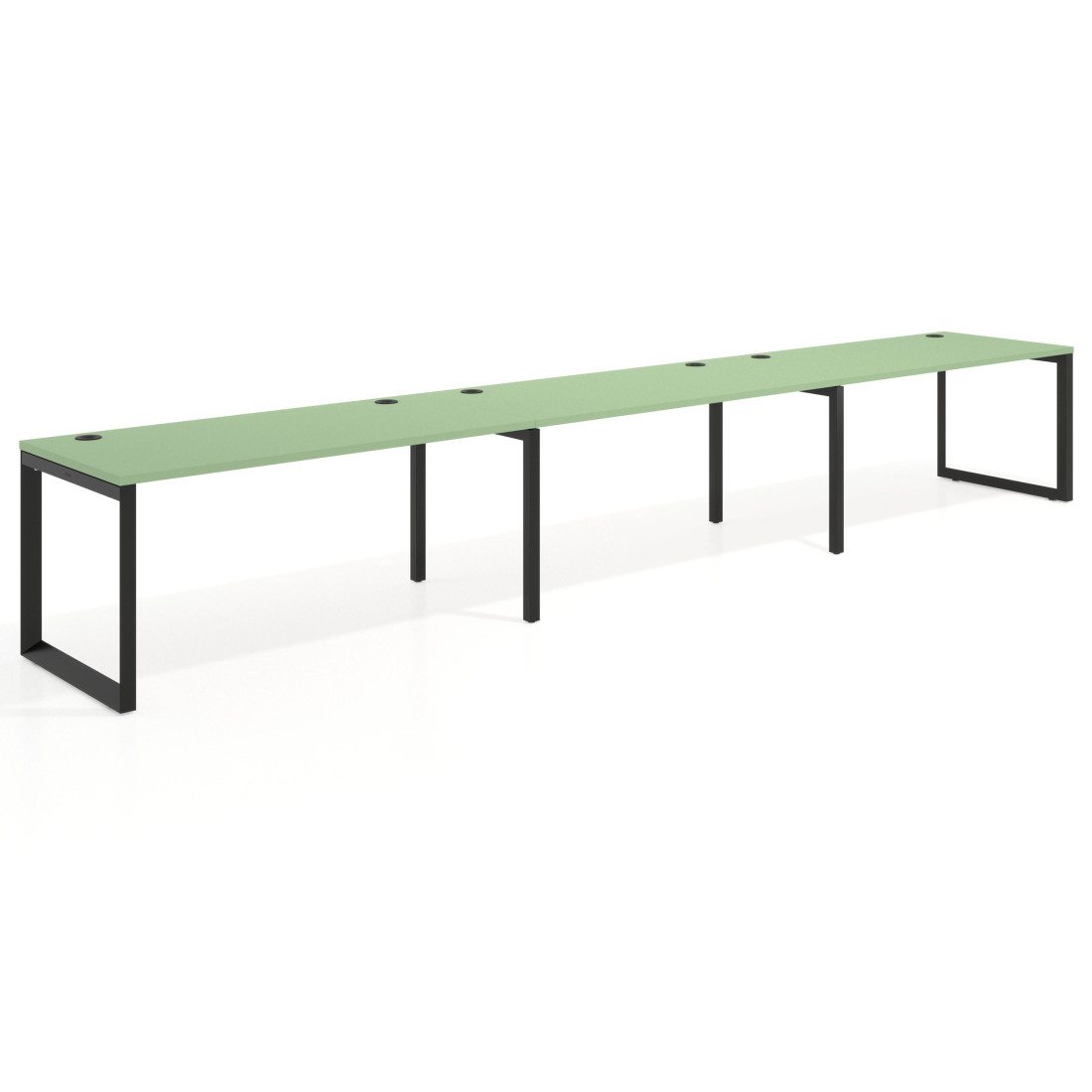 mesa multipuesto 300x80 verde talco delta mesa progresiva triple fondo 80cm recto 1