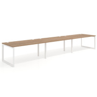 Mesa de despacho progresiva Delta triple, fondo 100cm, estructura blanca - NATURALE, 360x100