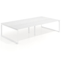 Mesa de juntas rectangular doble fondo 166 cm, estructura blanca - ALBO, 320x166