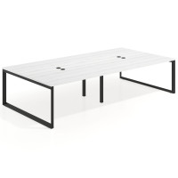 Mesa de juntas rectangular doble fondo 166 cm, estructura negra - ALBO, 320x166