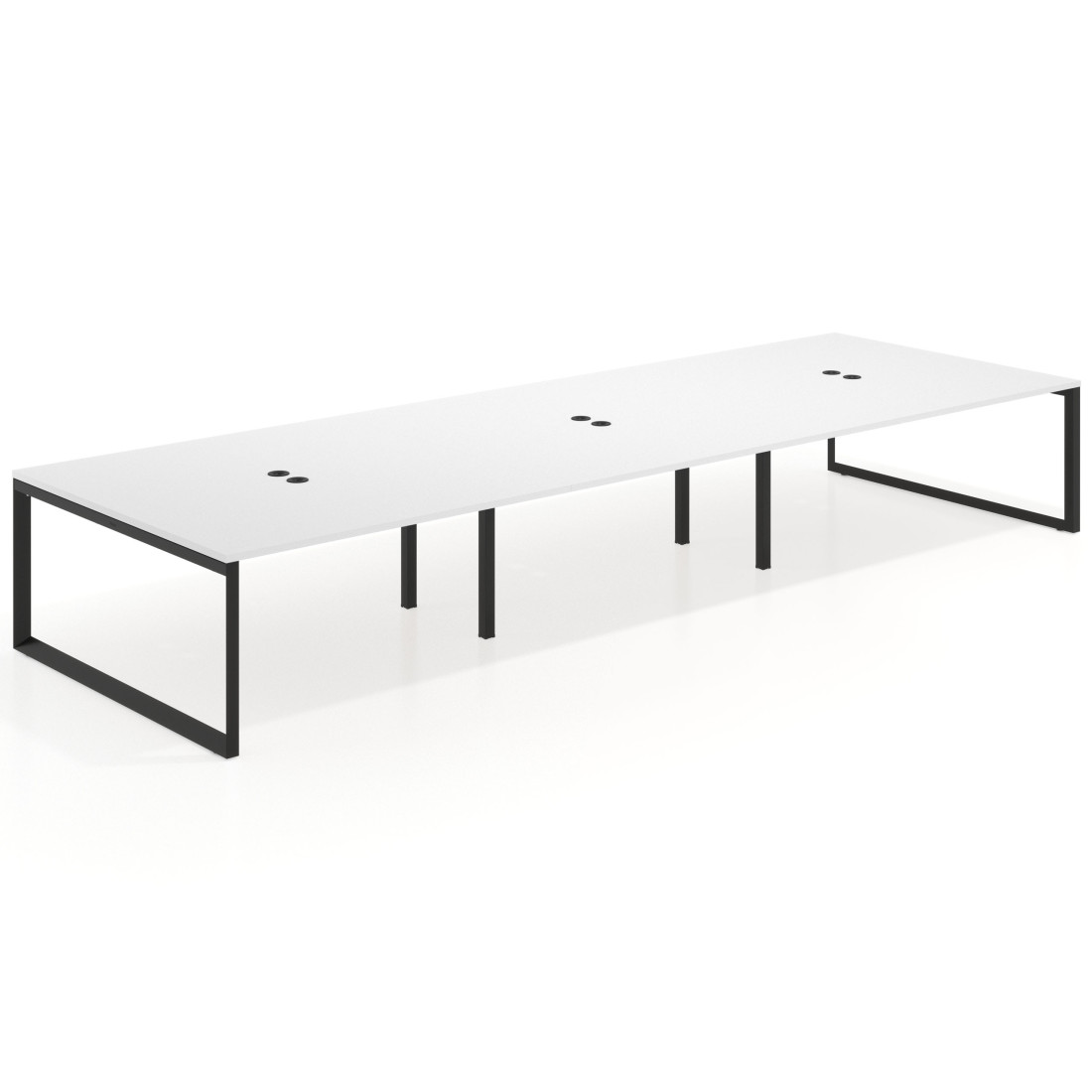 mesa multipuesto 360x166 blanco mate delta mesa bench fondo 166cm recto 1