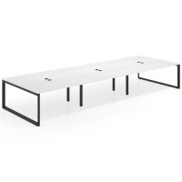 Mesa de juntas rectangular triple fondo 166 cm, estructura negra - ALBO, 480x166