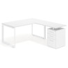 mesa en l 140x180 blanco mate delta mesa de escritorio en l ala pedestal frontales metal recto 1