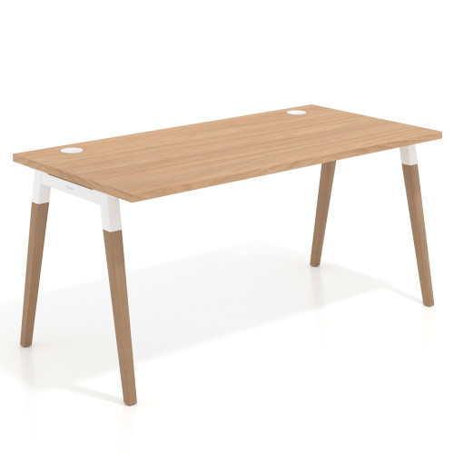 Mesa de despacho Arki, patas de madera maciza, fondo 80cm - 120X80