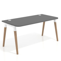 Mesa de despacho Arki con bordes redondeados, ergonómica, fondo 80cm - GRIS TORMENTA, 180x80