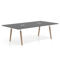 Mesa de juntas rectangular Arki con encimera continua fondo 126 cm - GRIS TORMENTA, 240x126