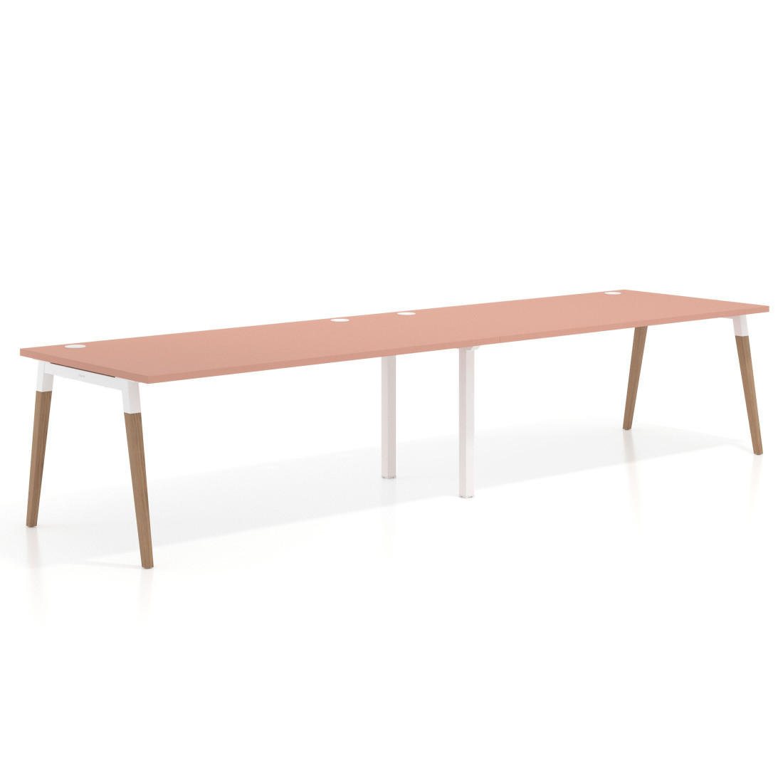 mesa multipuesto 200x100 rosa talco arki mesa progresiva doble fondo 100cm recto 1