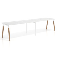 Mesa de oficina en continuidad Arki doble con bordes redondeados, fondo 80cm - ALBO, 360x80