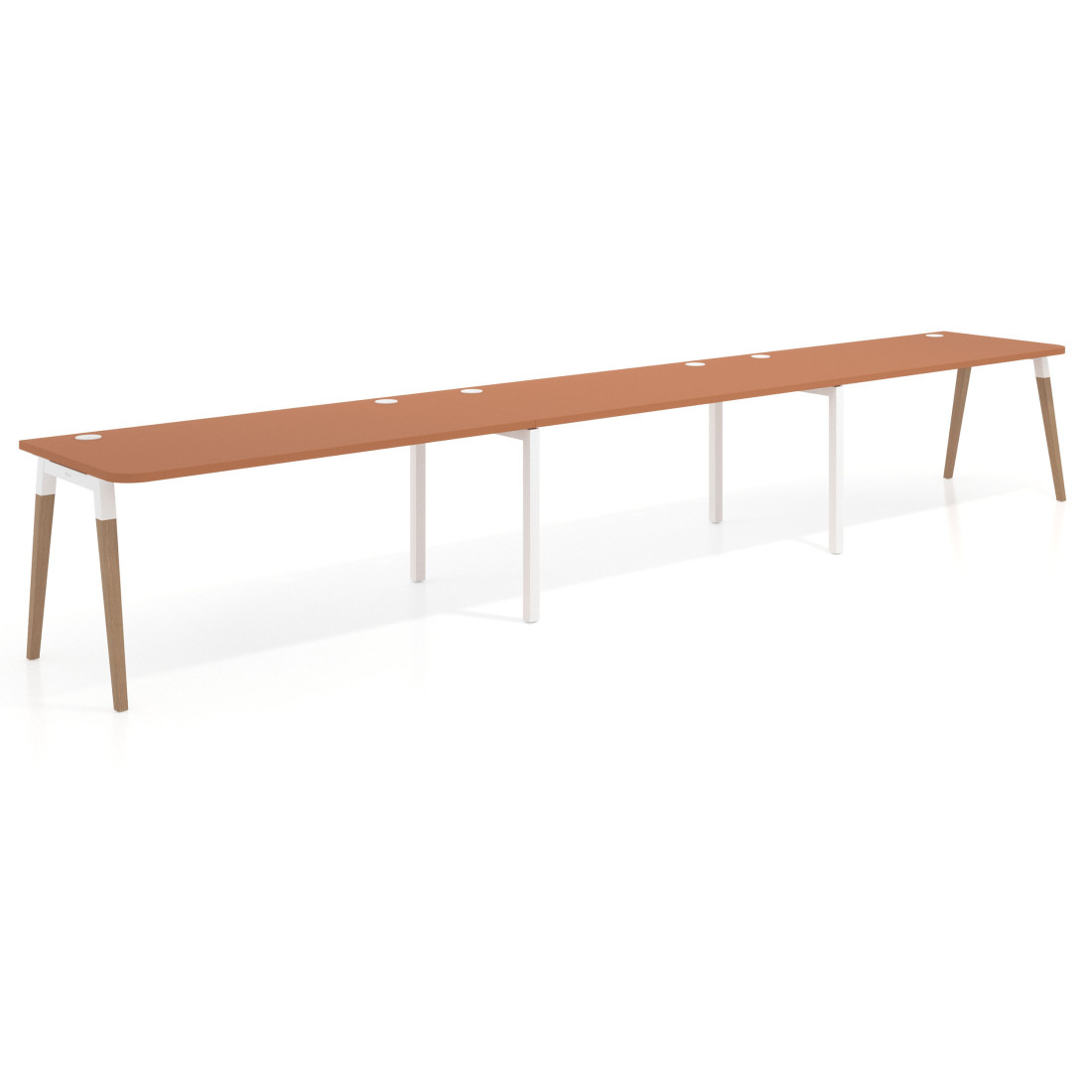 mesa multipuesto 360x80 terracota arki mesa progresiva triple fondo 80cm curvo 1