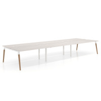 Mesa de oficina multipuesto Arki triple, fondo 166 cm, sobre recto - CALIFORNIA, 300x166