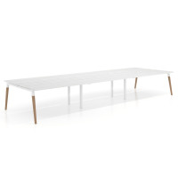Mesa de oficina multipuesto Arki triple, fondo 166 cm, sobre recto - ALBO, 420x166