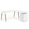 mesa en l 140x180 blanco mate arki mesa de oficina 80cm con pedestal frontales de melamina recto 1