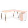 mesa en l 140x180 rosa nube arki mesa de oficina 80cm con pedestal frontales de melamina recto 1