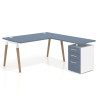 mesa en l 140x180 azul talco arki mesa de oficina 80cm con pedestal frontales de melamina recto 1