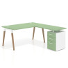 mesa en l 140x180 verde talco arki mesa de oficina 80cm con pedestal frontales de melamina recto 1
