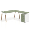 mesa en l 140x180 rayado sauce arki mesa de oficina 80cm con pedestal frontales de melamina recto 1