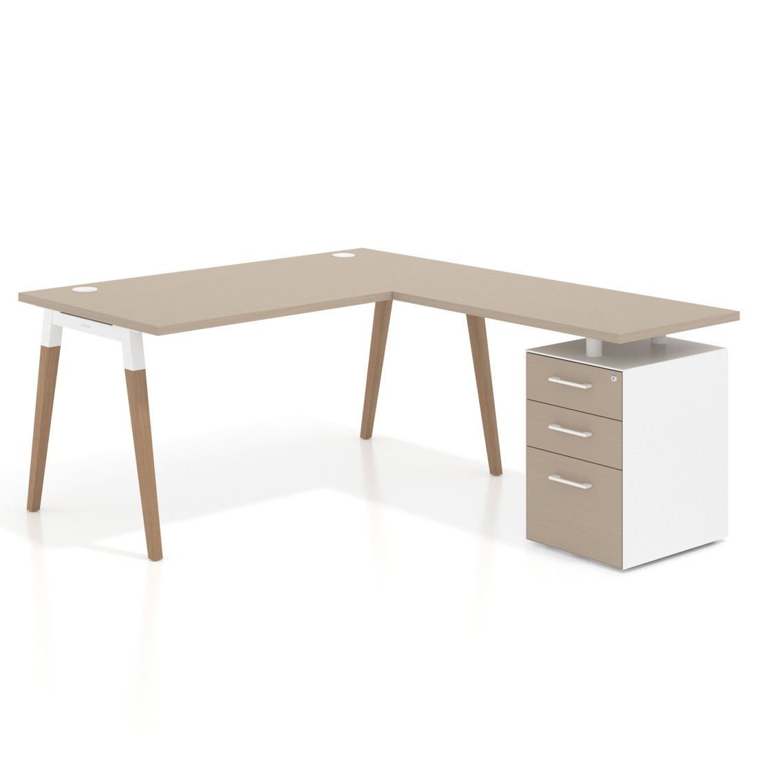 mesa en l 140x180 canvas arki mesa de oficina 80cm con pedestal frontales de melamina recto 1