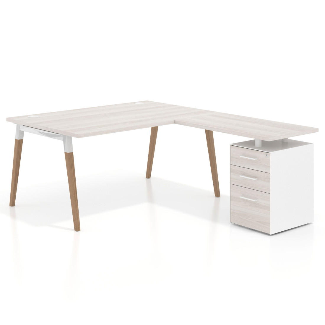 mesa en l 140x200 california arki mesa de oficina 100cm con pedestal frontales de melamina recto 1
